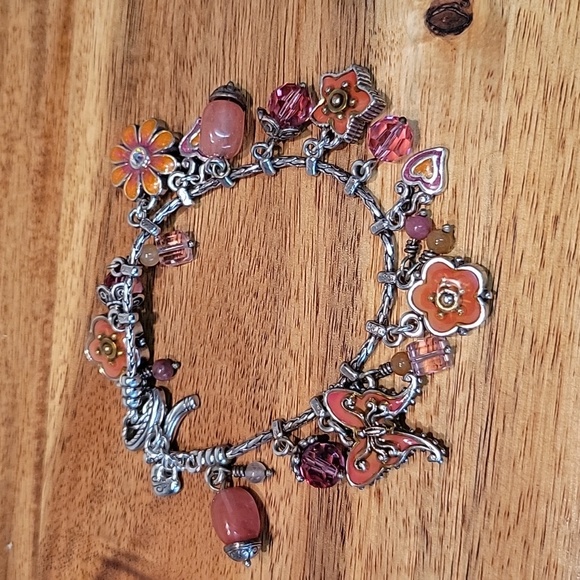 Brighton Cote D'Azur PINK Butterfly & Flowers Bracelet Earrings and Necklace Set - Picture 2 of 8